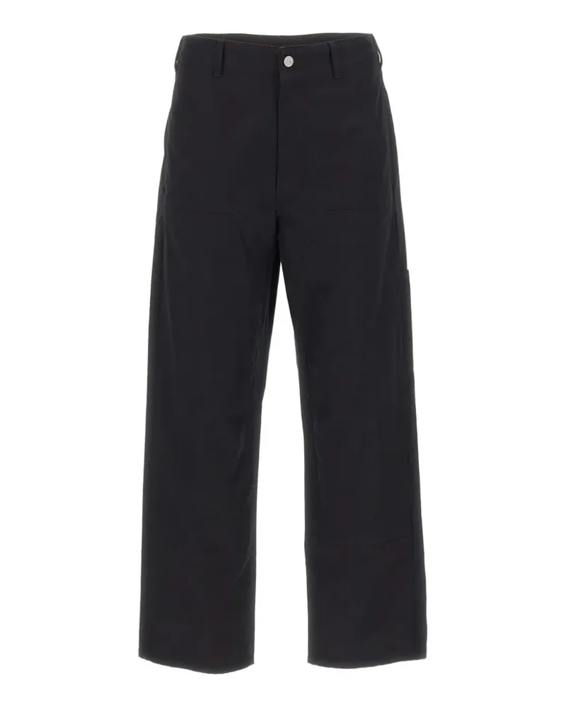 Maison Margiela Straight-Leg-Hose mit Logo-Stickerei - Schwarz Schwarz