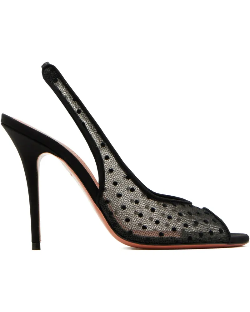 Amina Muaddi Kristina polka-dot slingback sandals - Weiß Weiß