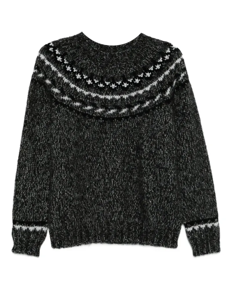 P.A.R.O.S.H. P.A.R.O H. Mouline Pullover mit Fair-Isle-Muster - Schwarz Schwarz
