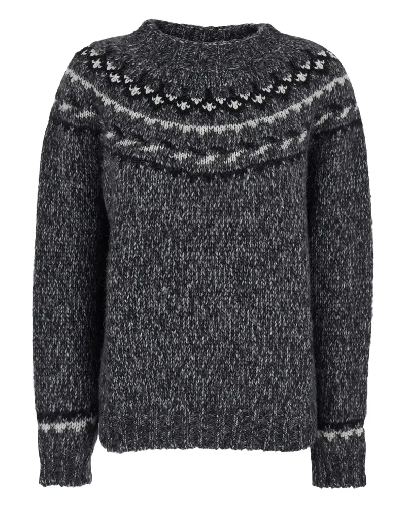 P.A.R.O.S.H. P.A.R.O H. Mouline Pullover mit Fair-Isle-Muster - Schwarz Schwarz