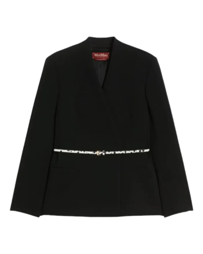Max Mara Doppelreihiges Blazer mit Gürtel - Schwarz Schwarz