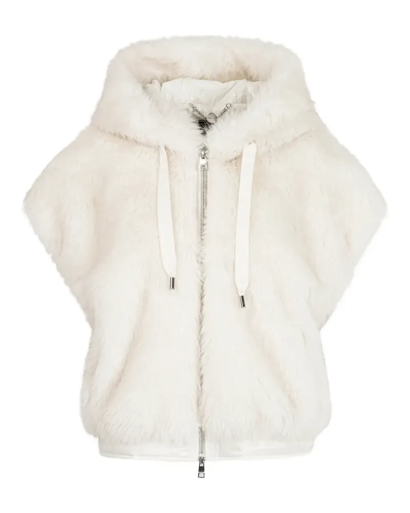 Marc Cain faux-fur hooded gilet - Weiß Weiß