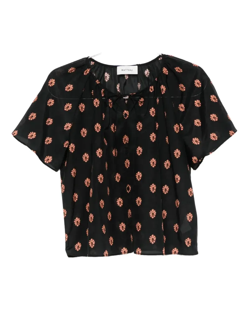 Matteau gathered blouse - Schwarz Schwarz