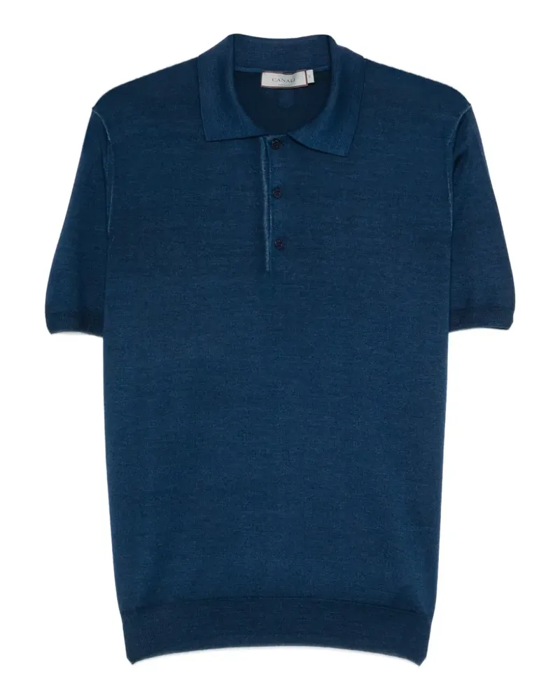 Canali button short-sleeve polo shirt - Blau Blau