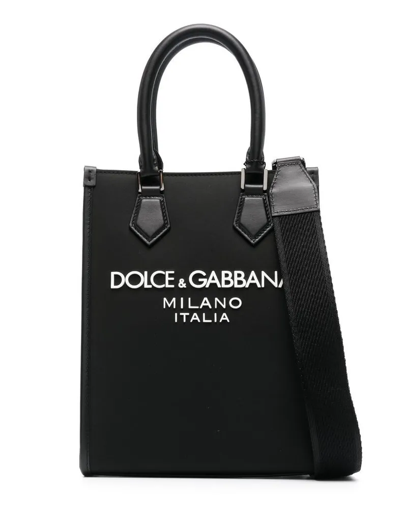 Dolce & Gabbana Kleiner Shopper mit Logo - Schwarz Schwarz