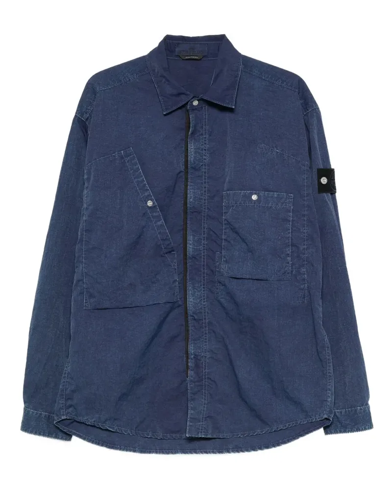 Stone Island Hemd mit Reißverschluss - Blau Blau