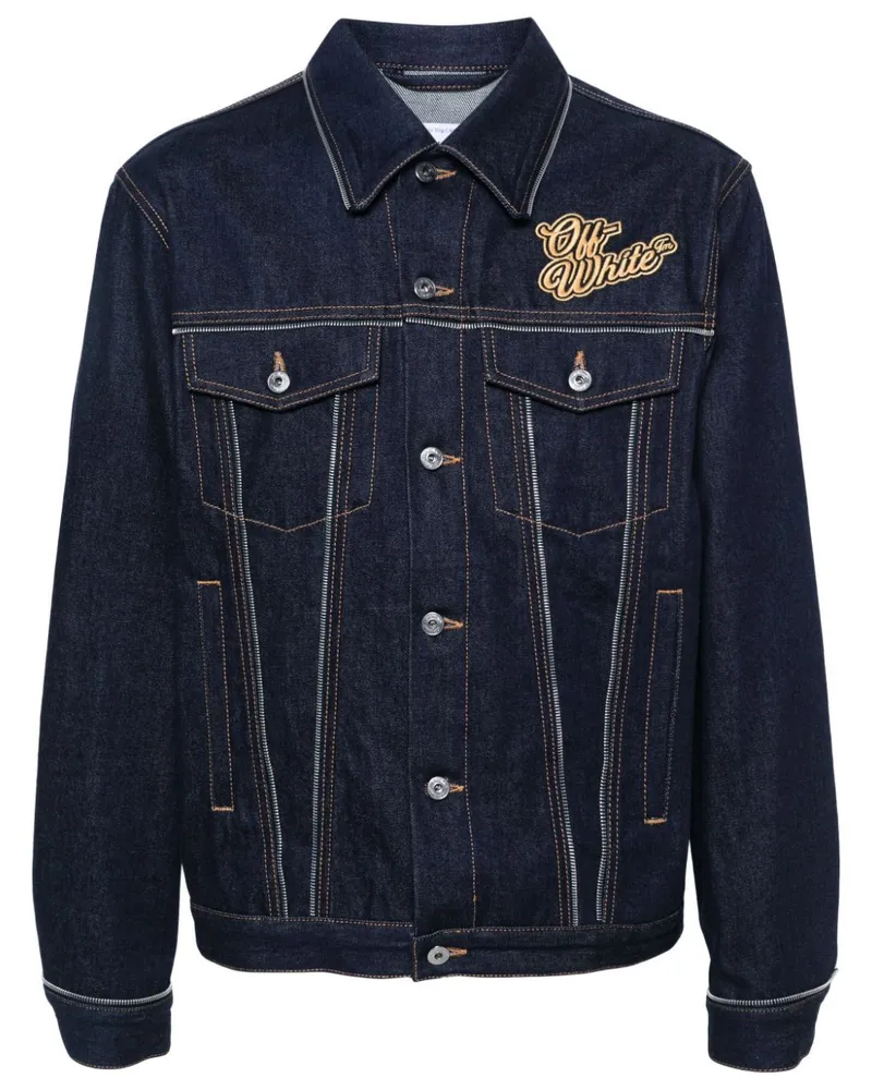 OFF-WHITE 90s Logo Skate Jeansjacke - Blau Blau
