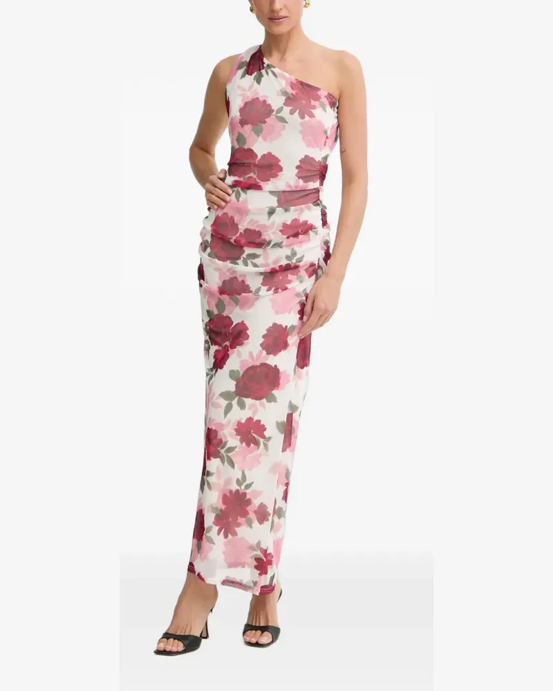 Morgan Asymmetrisches Rilbo Maxikleid mit Blumenprint - Rot Rot