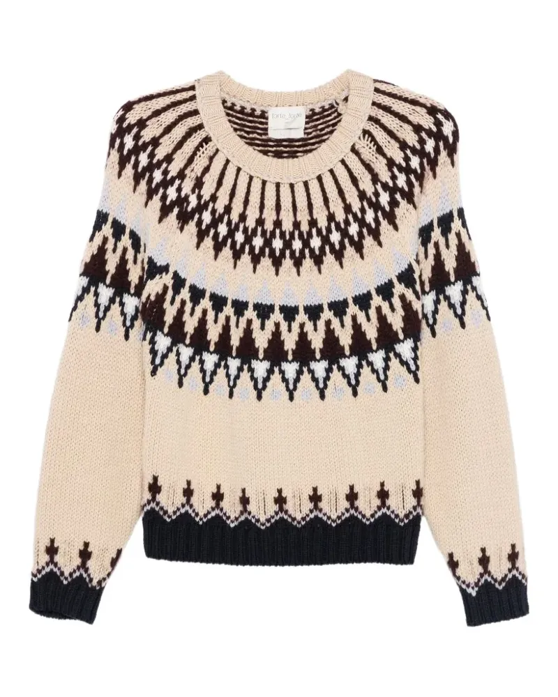 forte_forte Fair Isle intarsia-knit sweater - Nude Nude