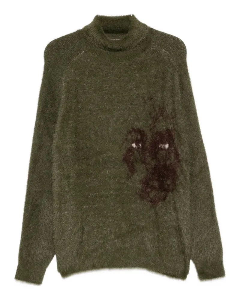 KidSuper graphic-intarsia high-neck sweater - Grün Grün