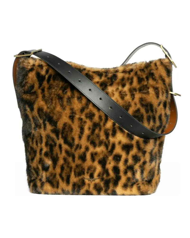 Zadig & Voltaire Jane leopard-print bucket bag - Nude Nude