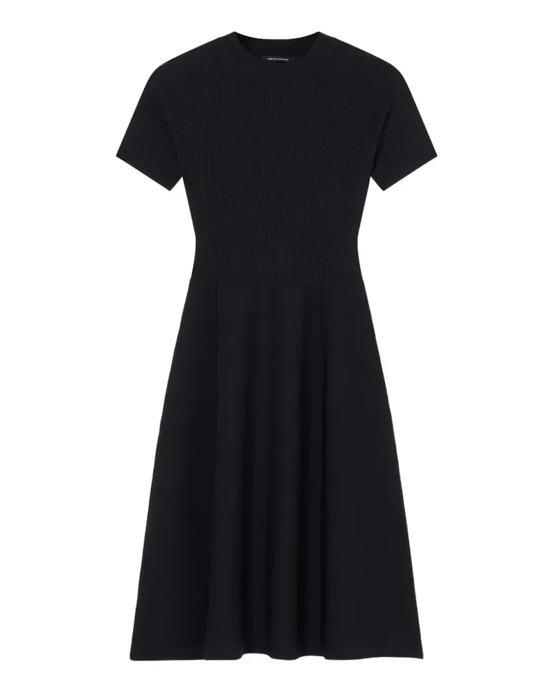 Emporio Armani Geripptes Midikleid - Schwarz Schwarz