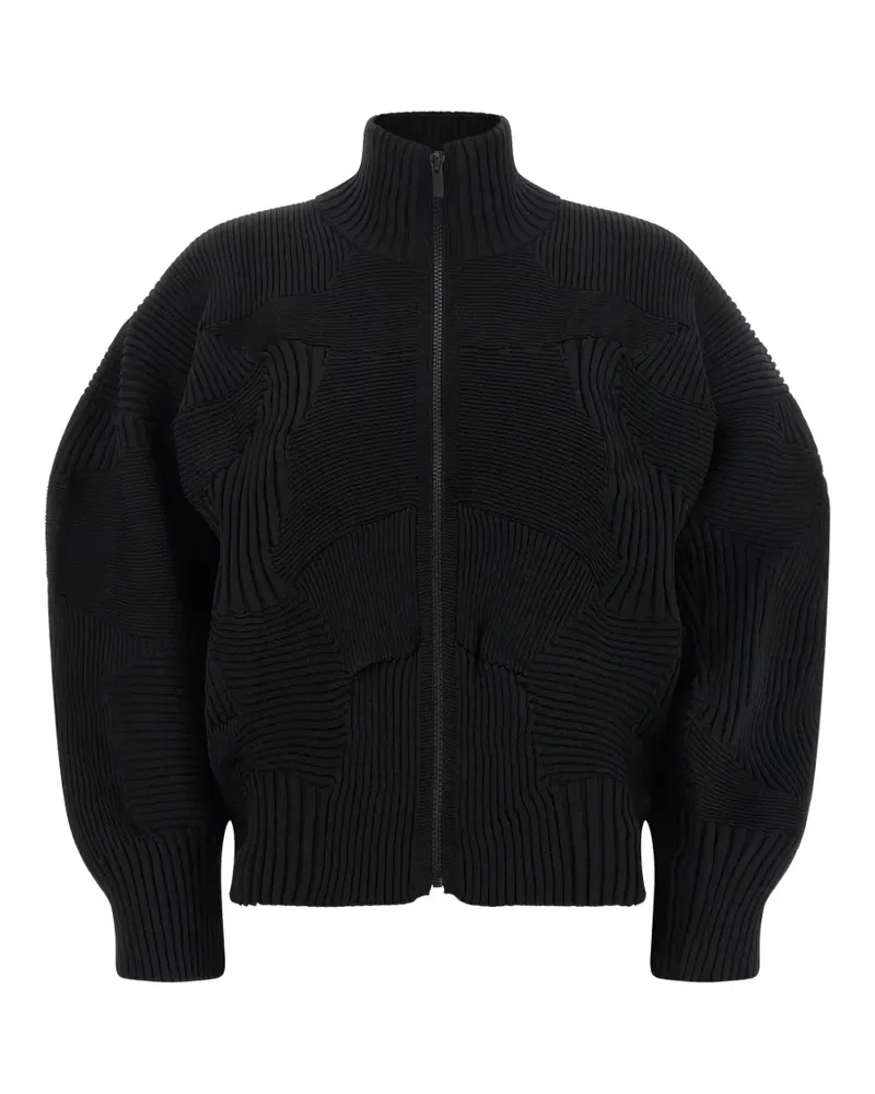 Issey Miyake Kone Kone Jacke aus geripptem Strick - Schwarz Schwarz