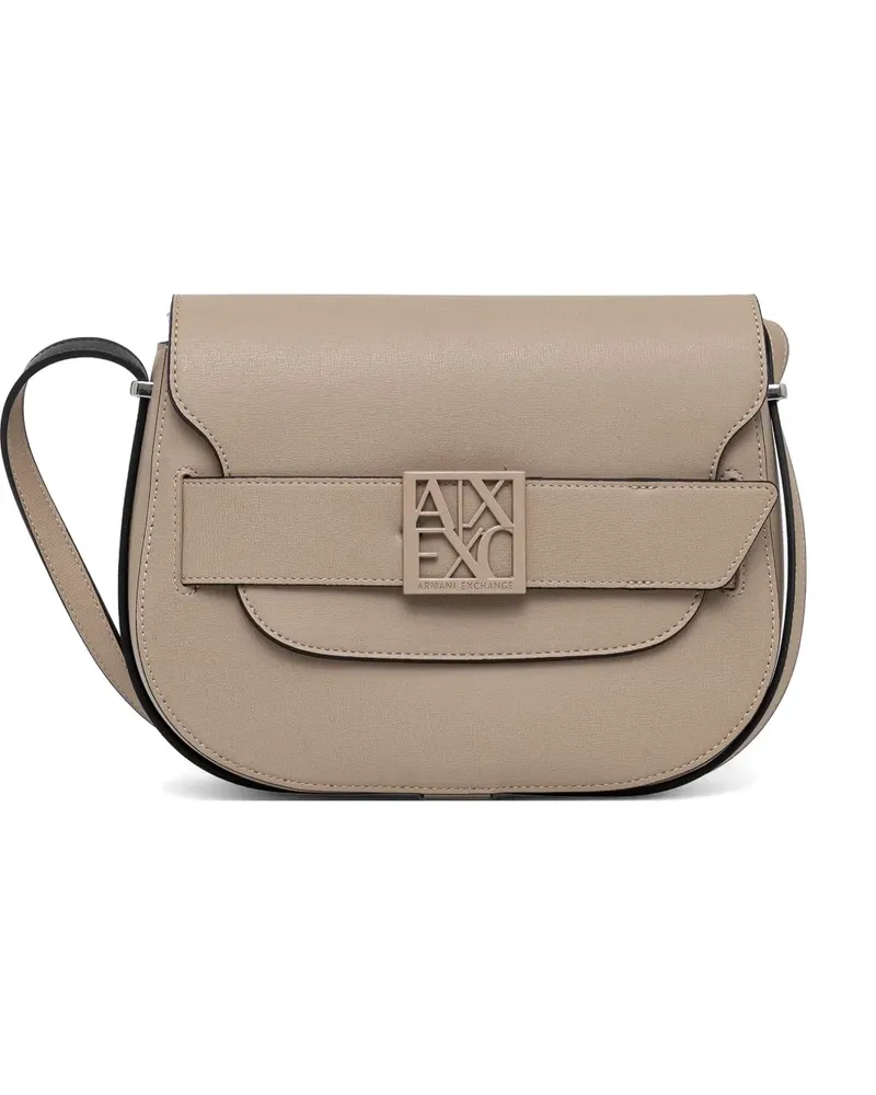 Armani Exchange logo-plaque cross body bag - Nude Nude