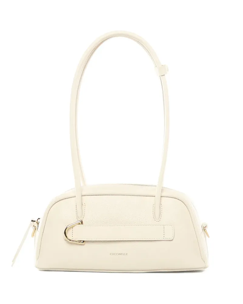 Coccinelle Strukturierte Schultertasche mit Reißverschluss - Weiß Weiß