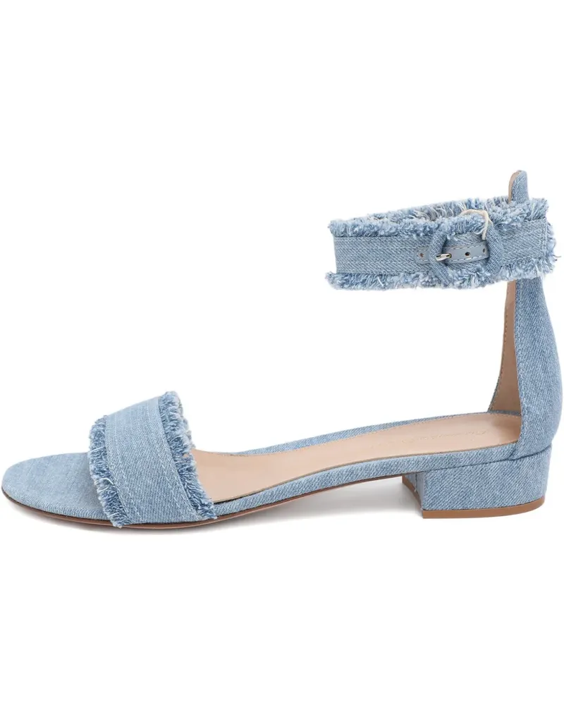 Gianvito Rossi Ausgefranste Jeanssandalen - Blau Blau