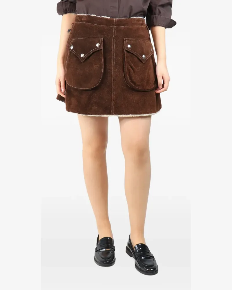 Maison Margiela Minirock mit aufgesetzten Taschen - Braun Braun