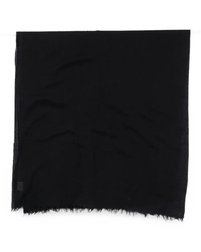CENERE GB frayed-edge scarf - Schwarz Schwarz
