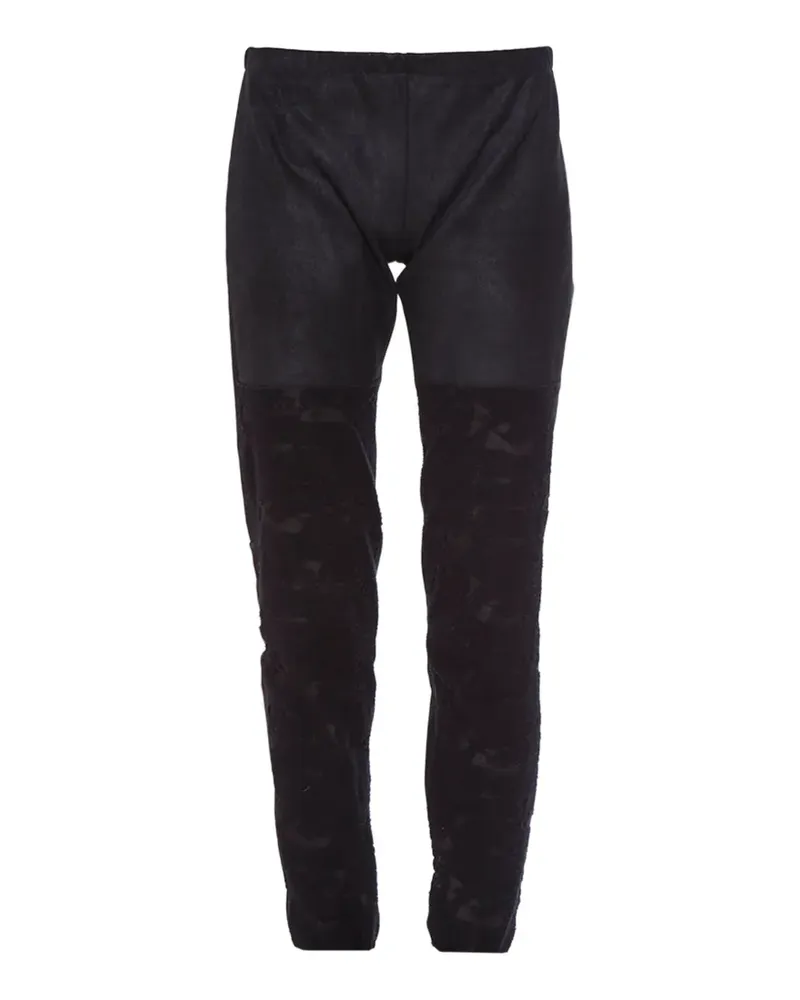 10sei0otto lace leather leggings - Schwarz Schwarz