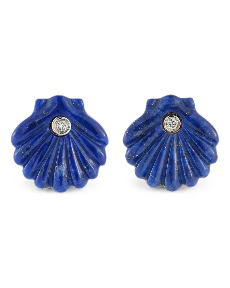 MATEO Venus Ohrringe mit geschnitztem Lapislazuli und Diamanten - Gold Gold