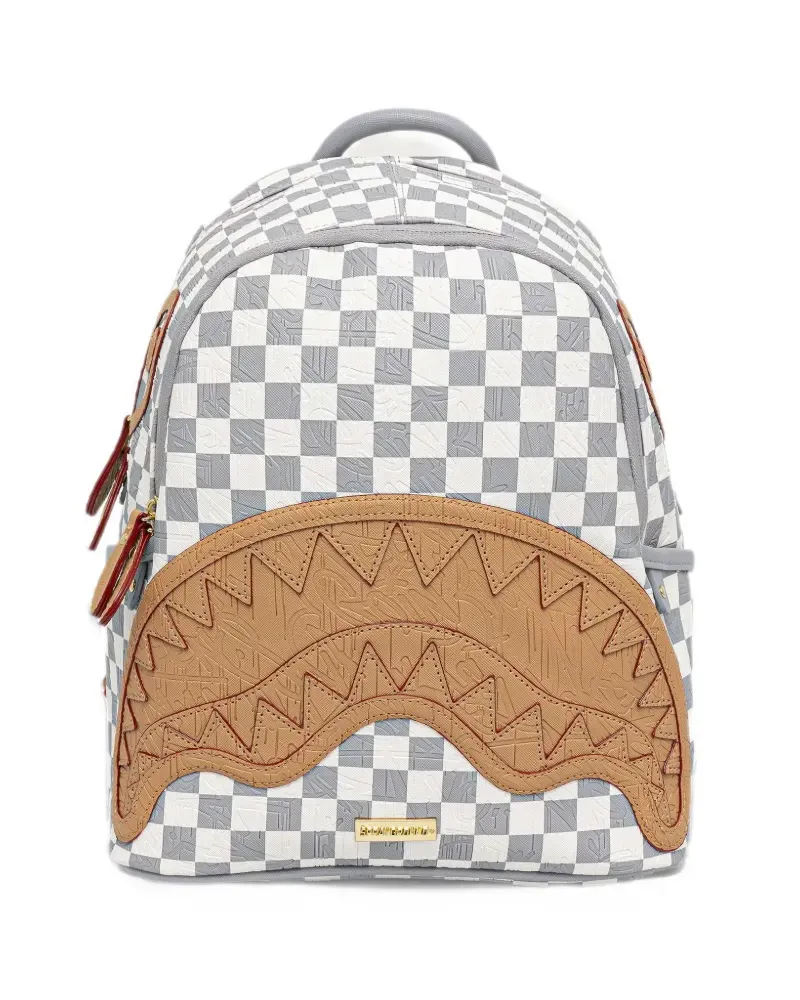 Sprayground Ritz Riviera Savage check-pattern shark-mouth backpack - Weiß Weiß