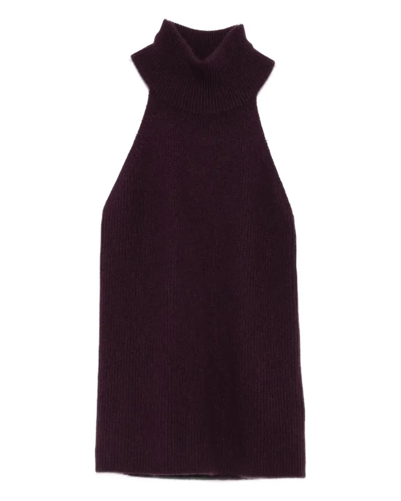 Lisa Yang high-neck ribbed top - Rot Rot