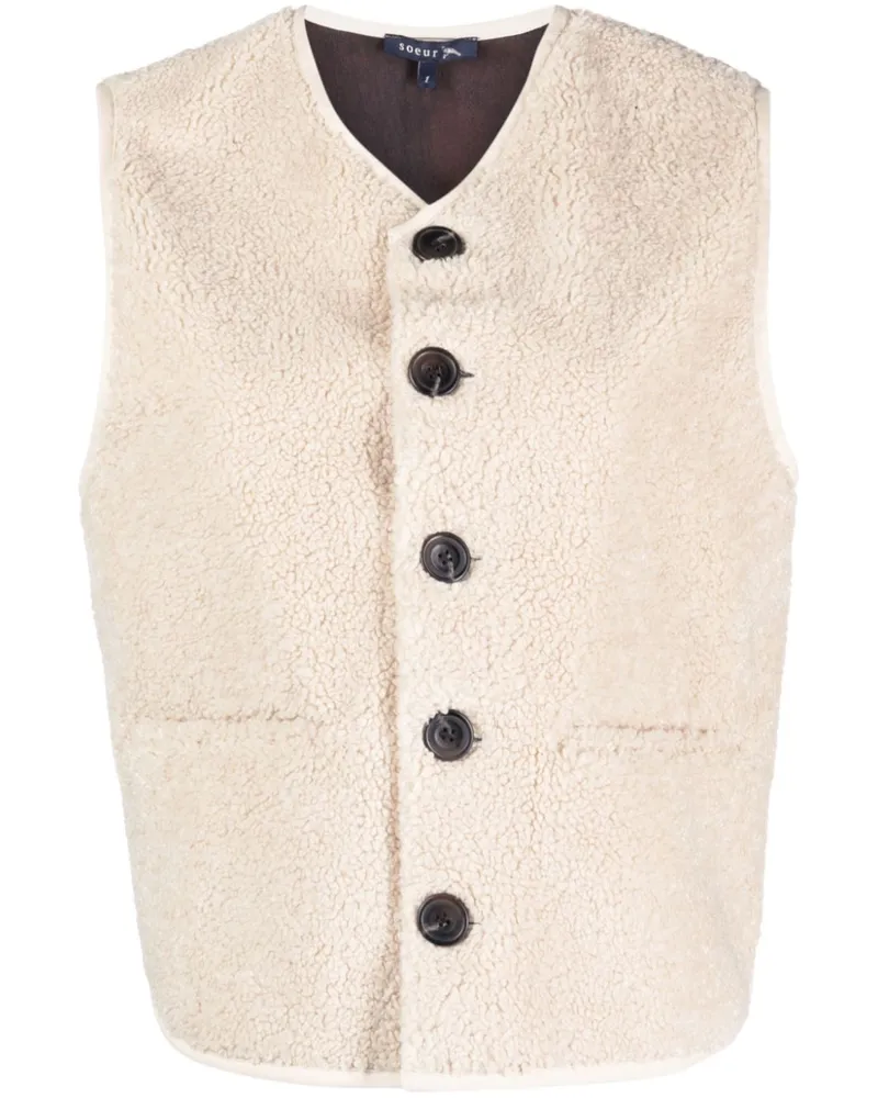 Soeur Jacke aus Faux Shearling - Nude Nude