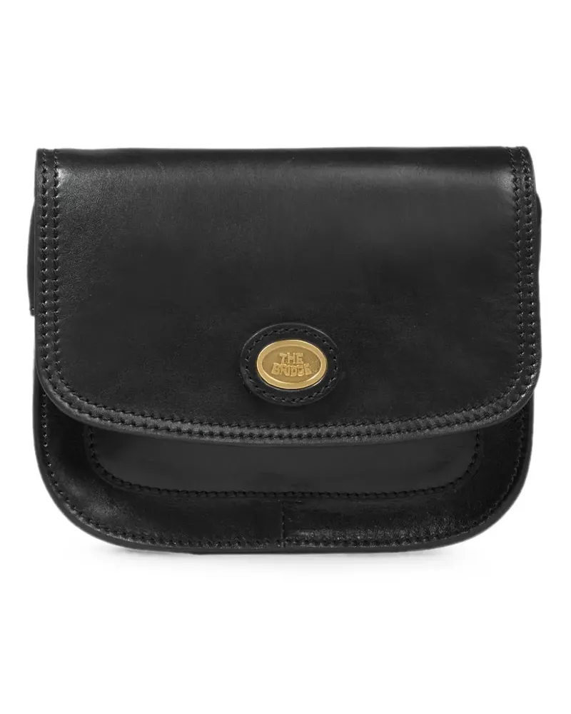 The Bridge logo-plaque leather cross body bag - Schwarz Schwarz