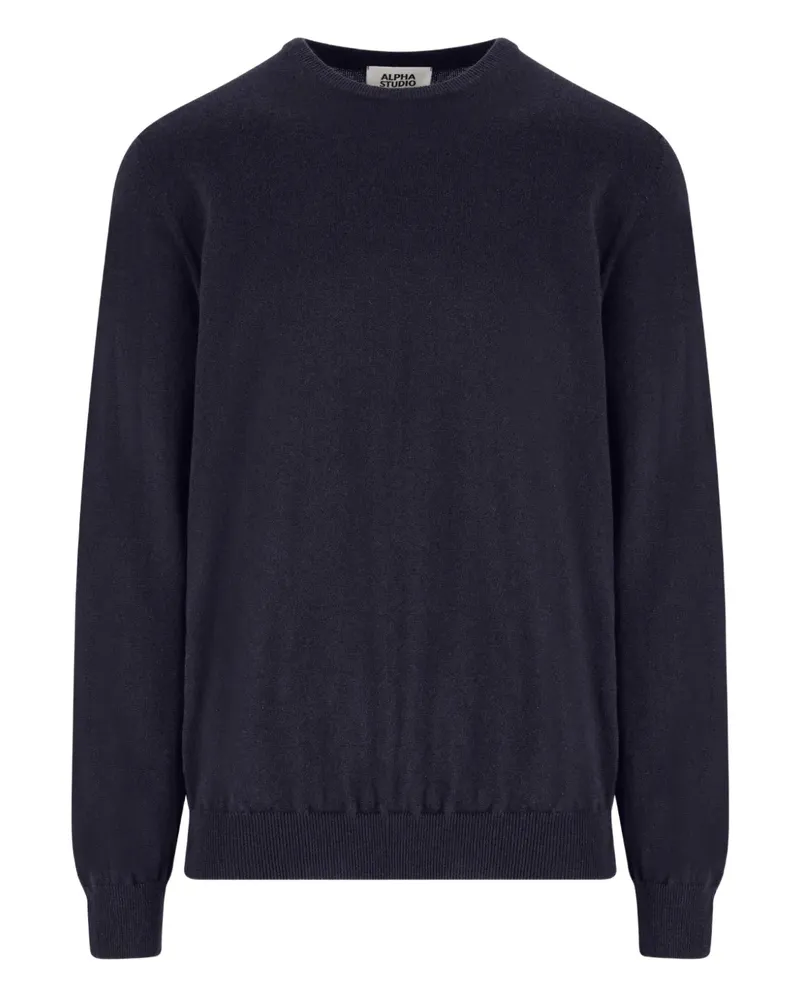 Alpha Studio Kaschmirpullover mit Rundhalsausschnitt - Blau Blau
