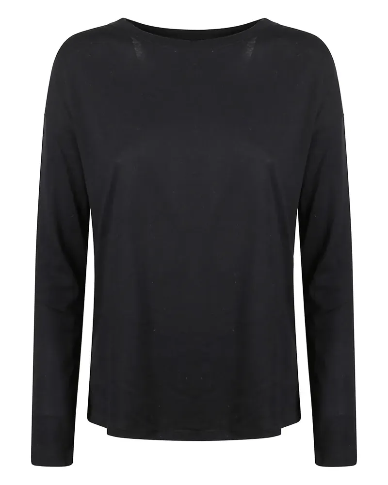 Majestic Klassisches Langarmshirt - Schwarz Schwarz