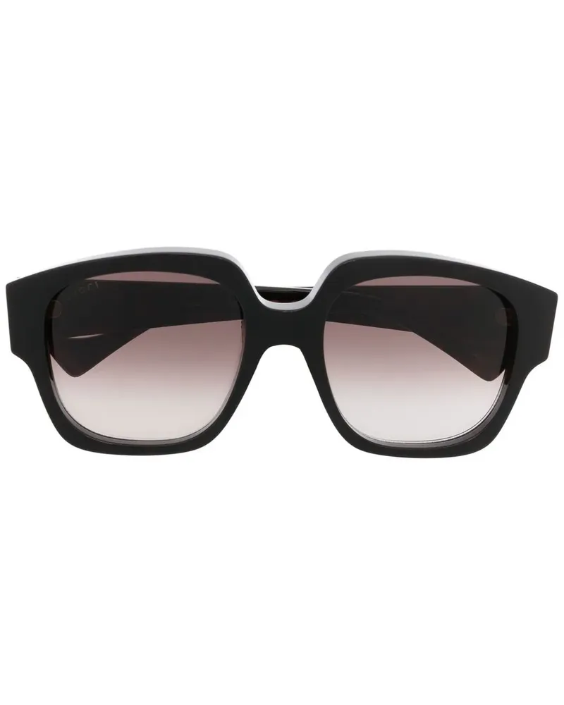 Gucci Sonnenbrille im Oversized-Look - Schwarz Schwarz