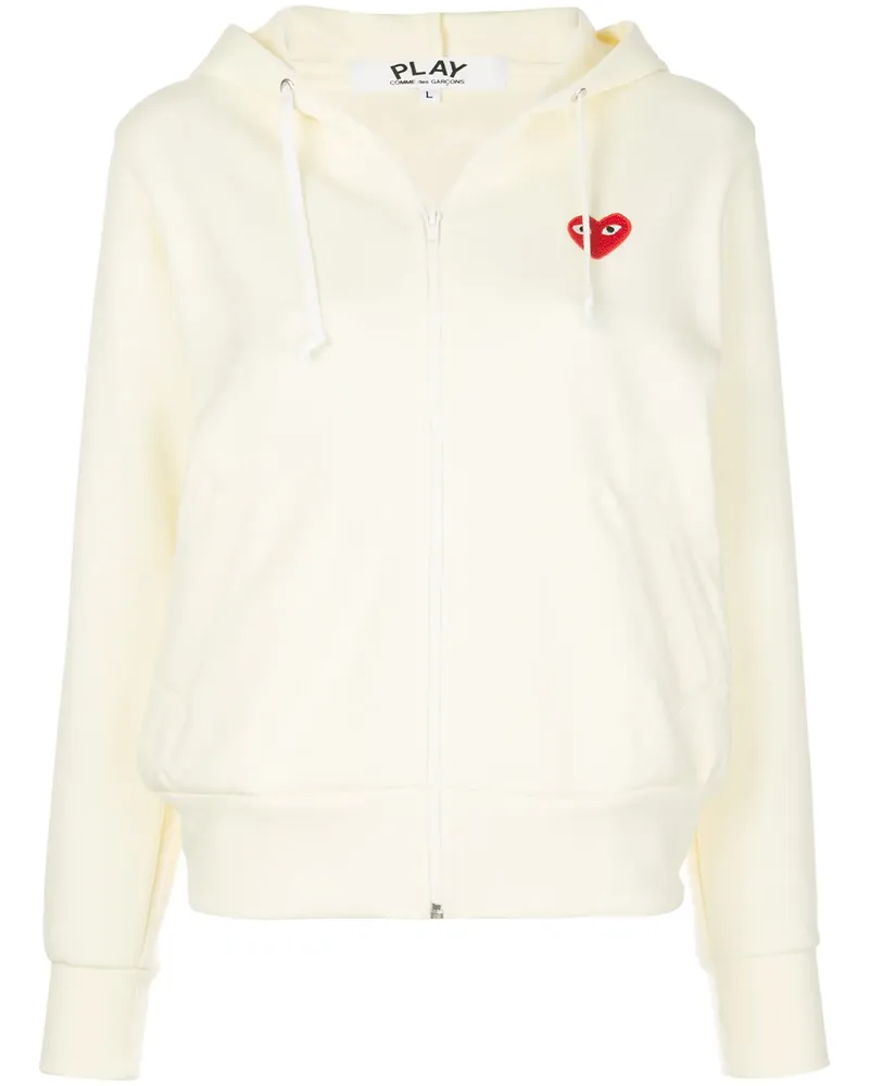 Comme des Garçons Kapuzenjacke mit Herz-Patch - Weiß Weiß