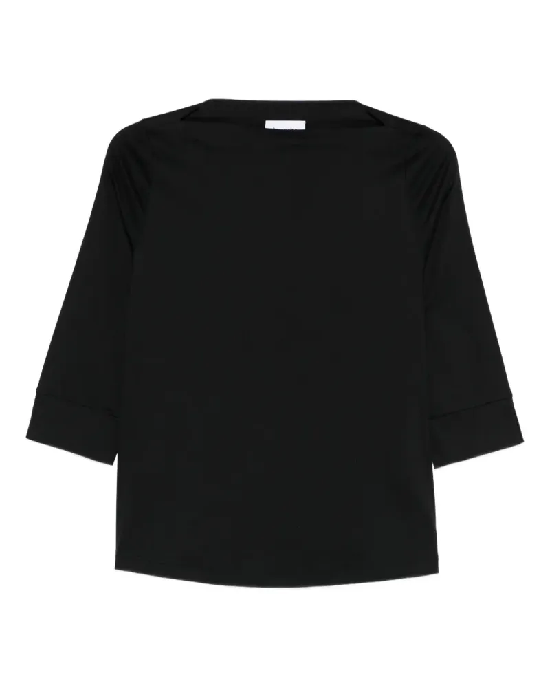 Arovescio boat-neck T-shirt - Schwarz Schwarz