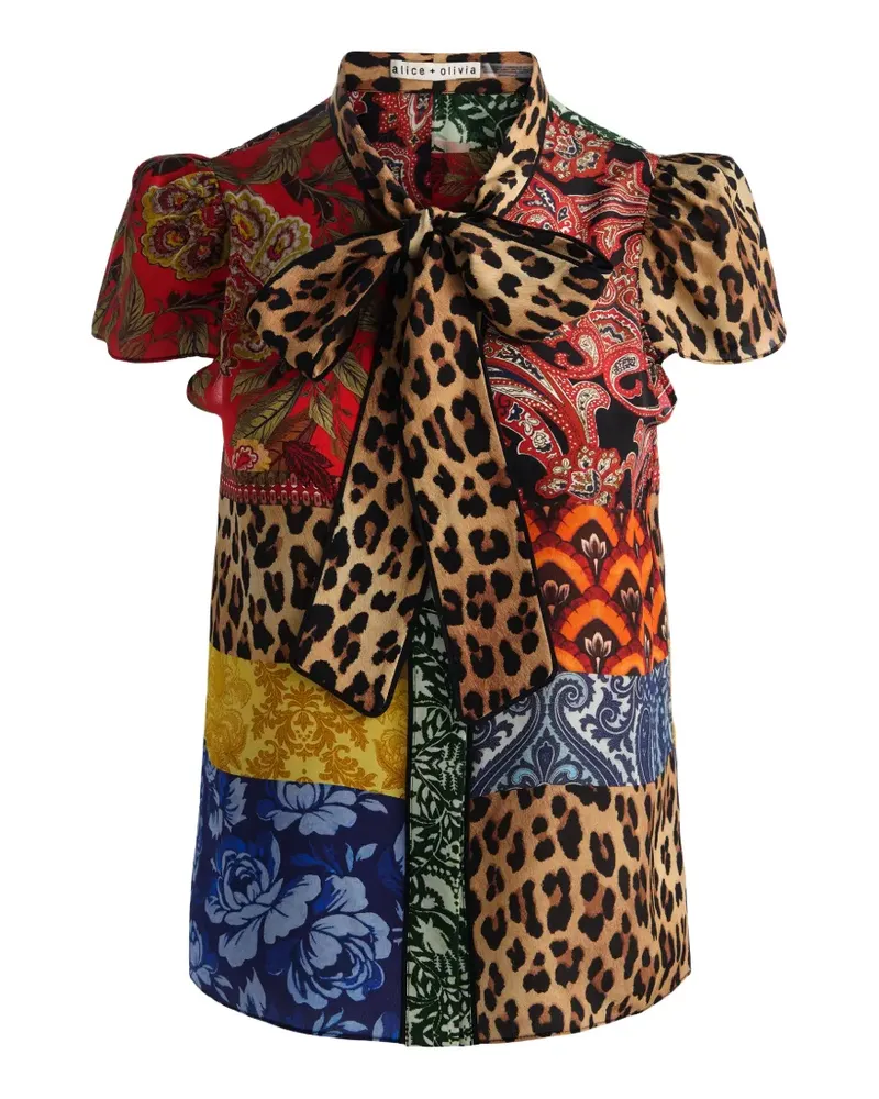 Alice + Olivia Jeannie Bluse mit Patchwork-Print - Braun Braun