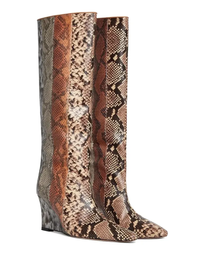 Cynthia Rowley snakeskin-effect wedge boots - Braun Braun