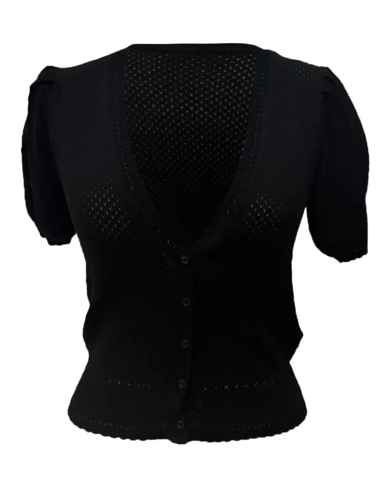 DÔEN knitted short-sleeve cardigan - Schwarz Schwarz