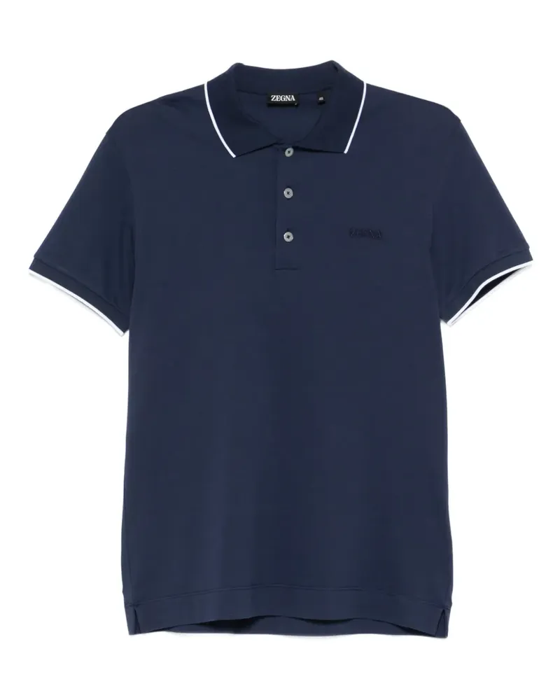 Ermenegildo Zegna Poloshirt mit Kontrastkragen - Blau Blau