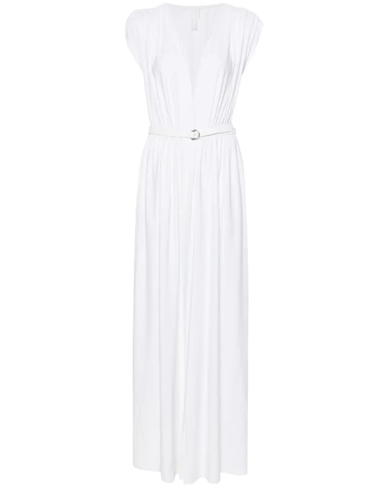 Norma Kamali Maxikleid mit Gürtel - Weiß Weiß