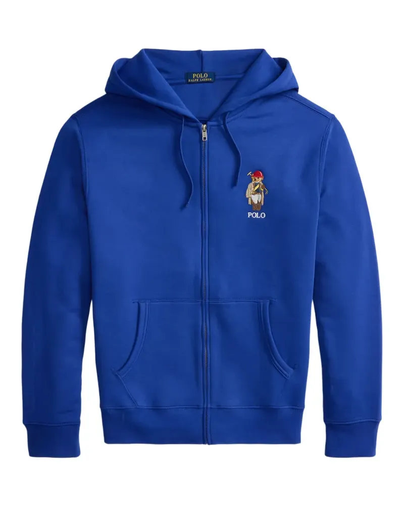 Ralph Lauren bear-embroidered zip-up hoodie - Blau Blau