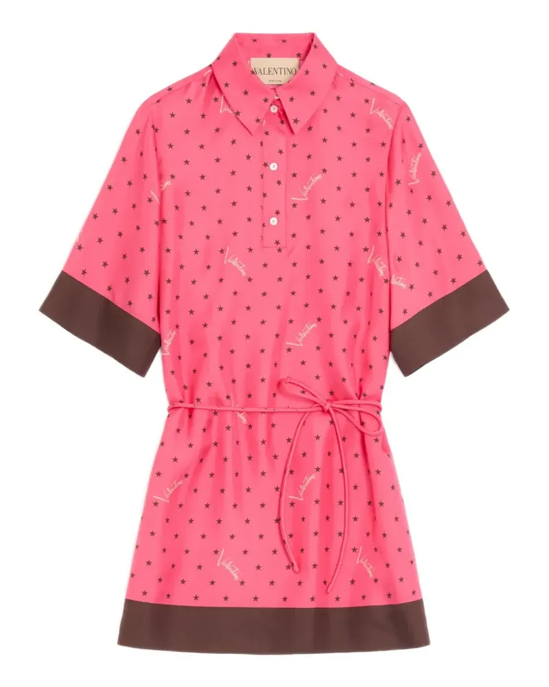 Valentino Garavani Stelline Firma Hemdkleid aus Twill - Rosa Rosa