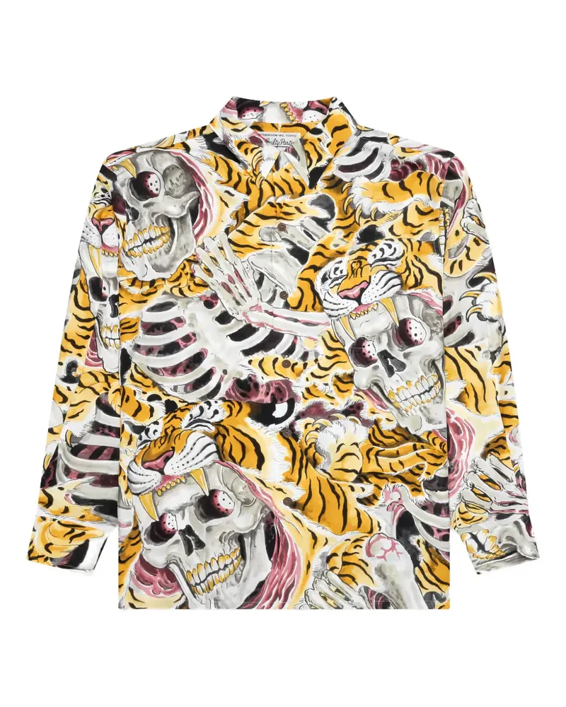 Wacko Maria skull-print shirt - Gelb Gelb