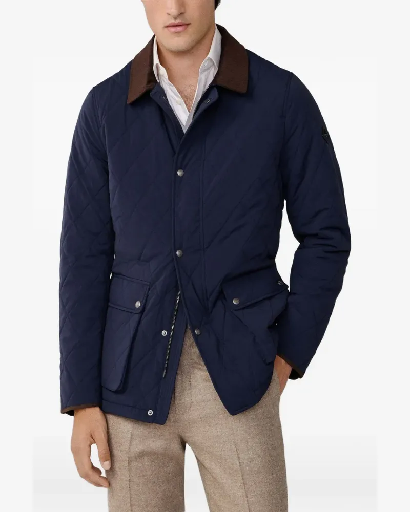 Hackett Steppjacke mit Cordkragen - Blau Blau