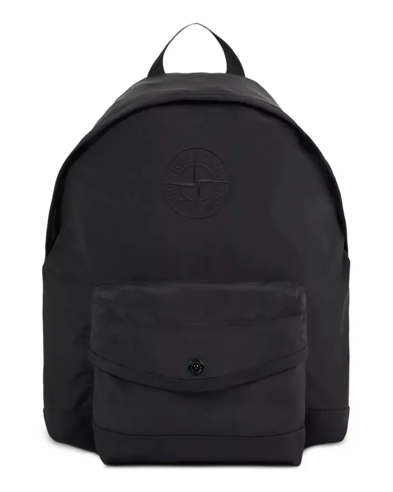Stone Island logo-embroidered pocket-detail backpack - Schwarz Schwarz