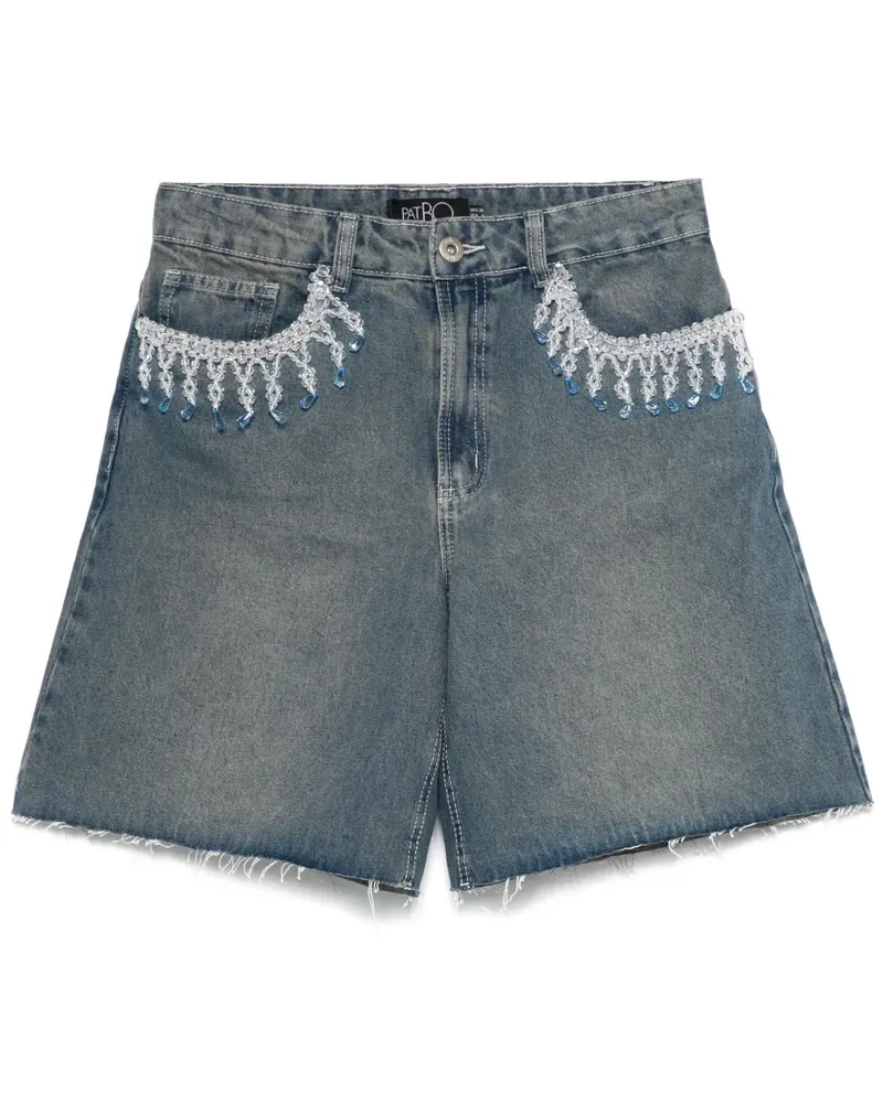 Pat Bo Jeans-Shorts mit Perlen - Blau Blau