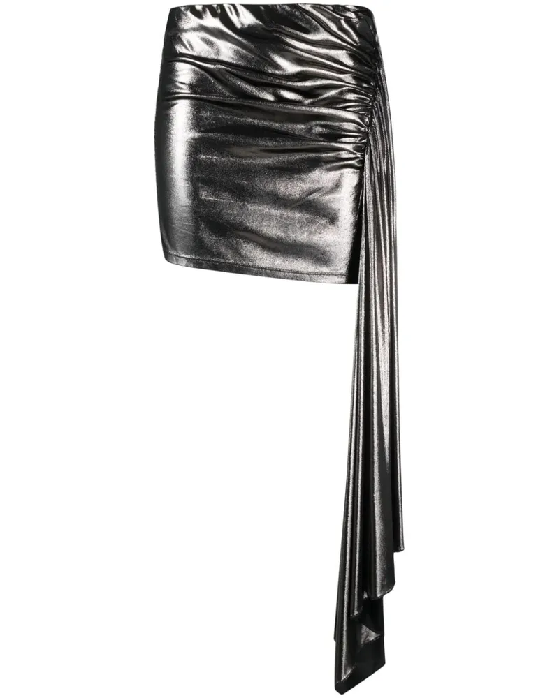 Blumarine Drapierter Minirock mit Lame-Effekt - Silber Silber