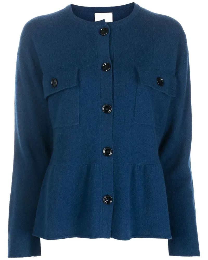 ALLUDE Fein gestrickter Cardigan - Blau Blau