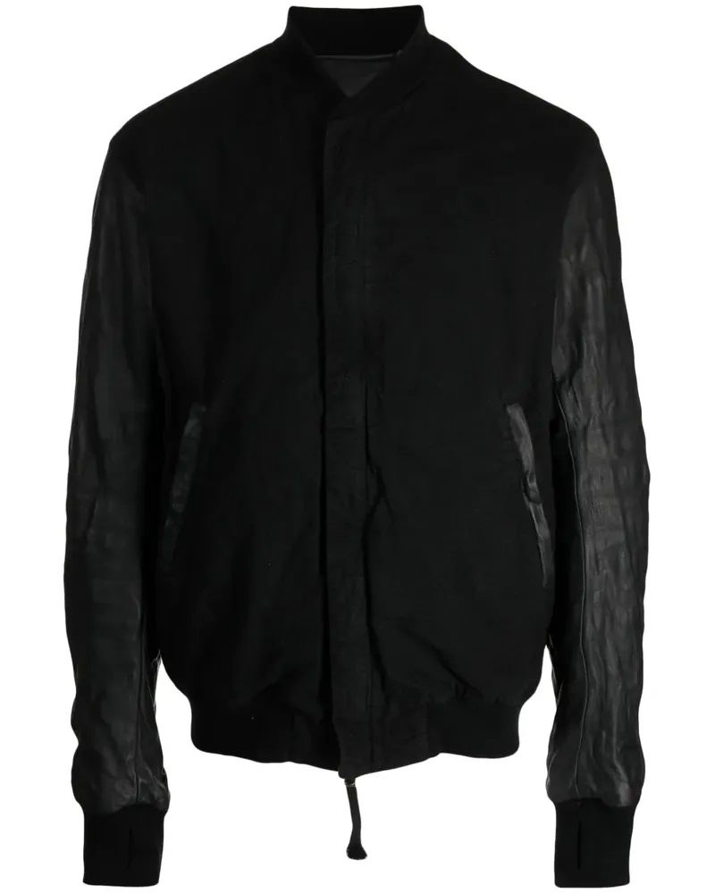 Boris Bidjan Saberi Leichte Jacke ohne Kragen - Schwarz Schwarz