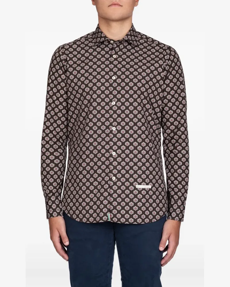 Tintoria Mattei Hemd mit geometrischem Print - Braun Braun