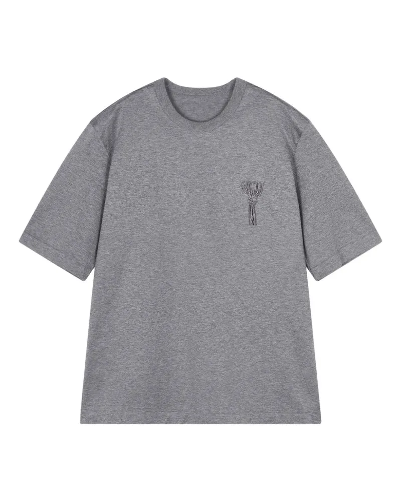 JNBY T-Shirt mit Knotenstickerei - Grau Grau