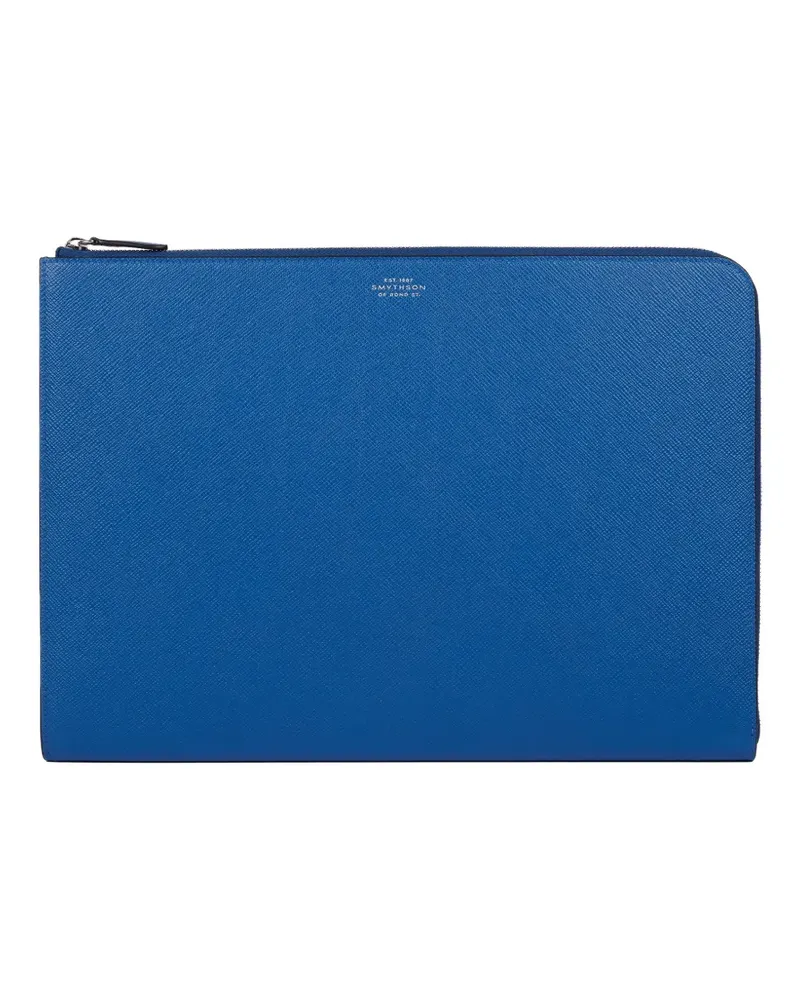 Smythson Große Panama Laptophülle - Blau Blau
